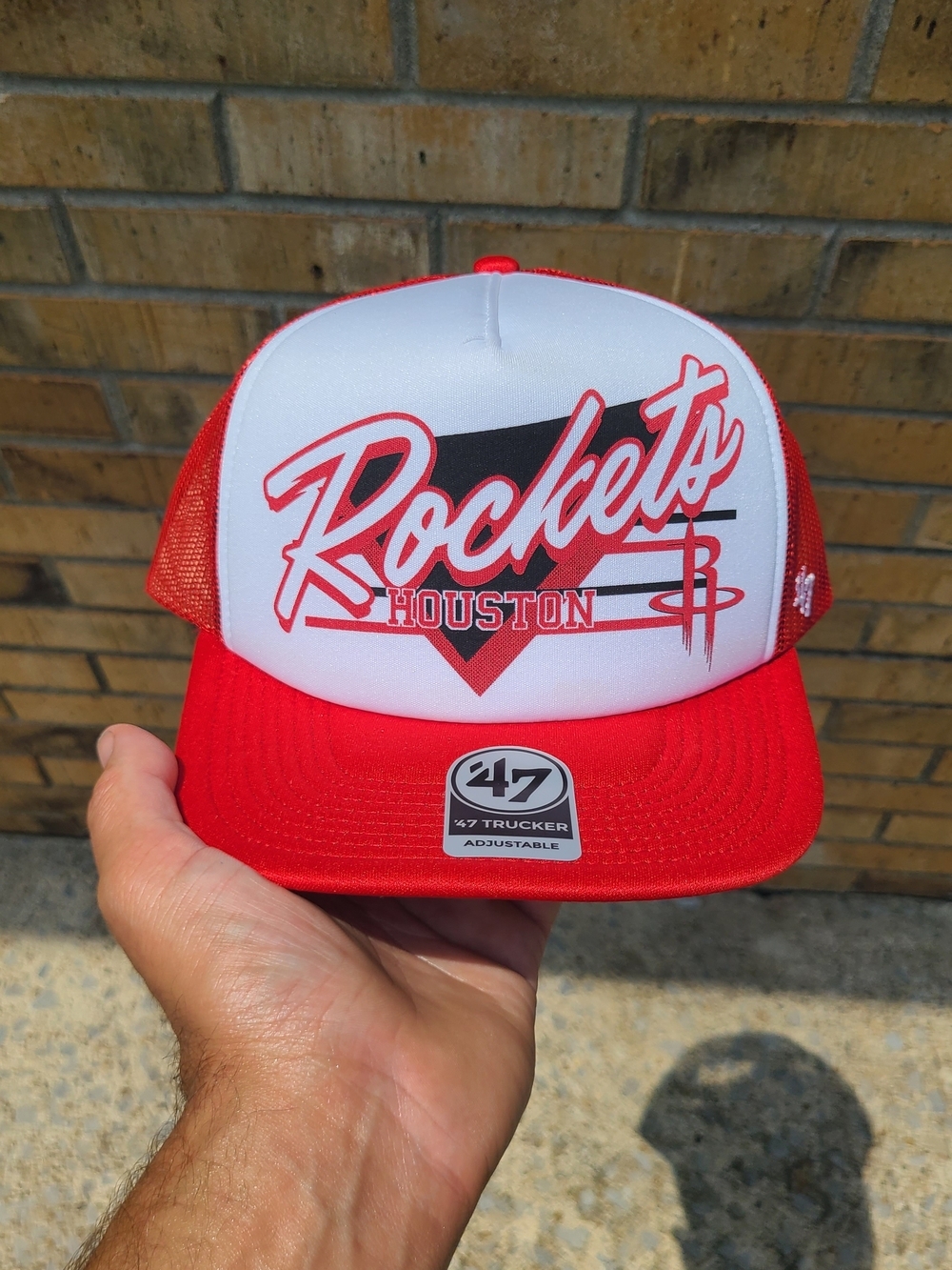 Houston Rockets Red & White '47 Trucker Cap
